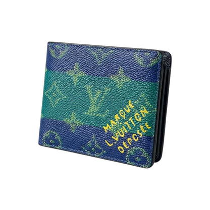 👛 Louis Vuitton “Margot L. Vuitton Otepsée” Bi-Fold Wallet – Blue & Green Monogram Art Edition
