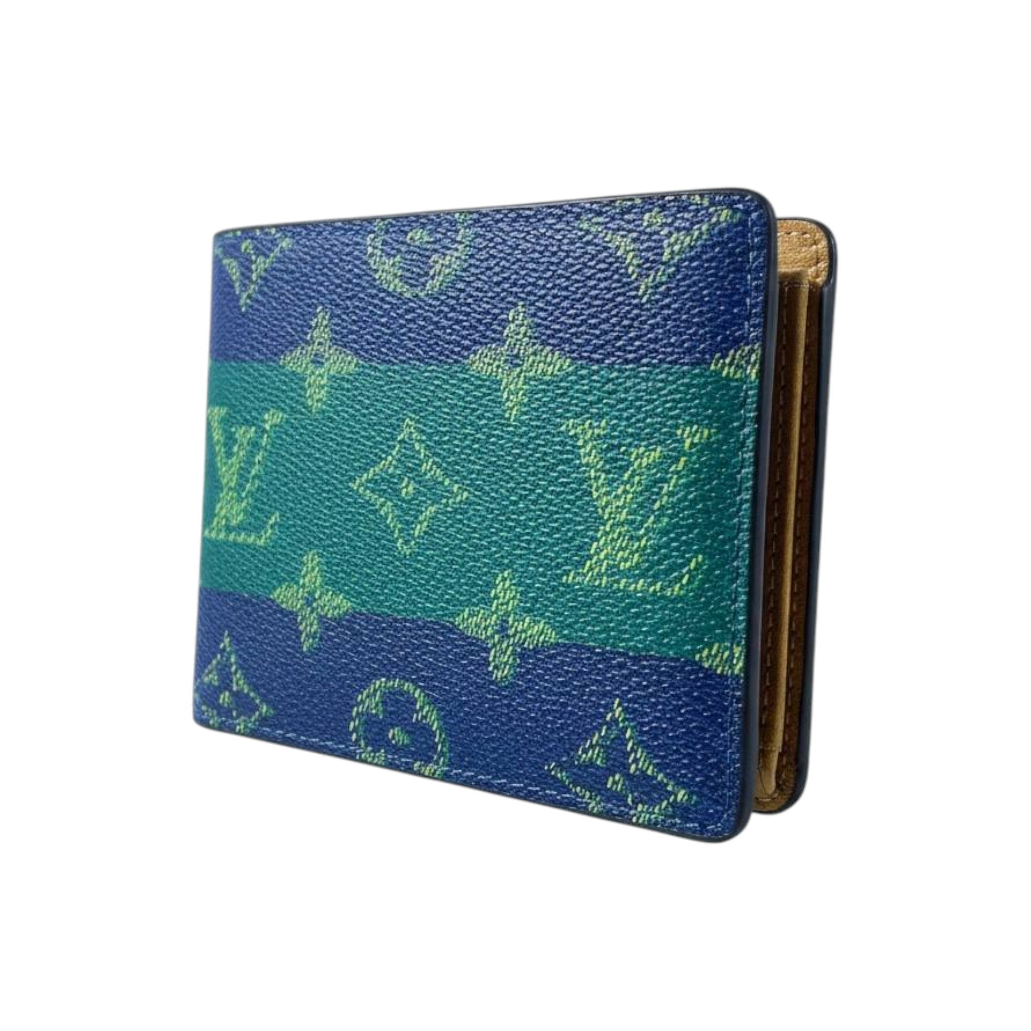 👛 Louis Vuitton “Margot L. Vuitton Otepsée” Bi-Fold Wallet – Blue & Green Monogram Art Edition