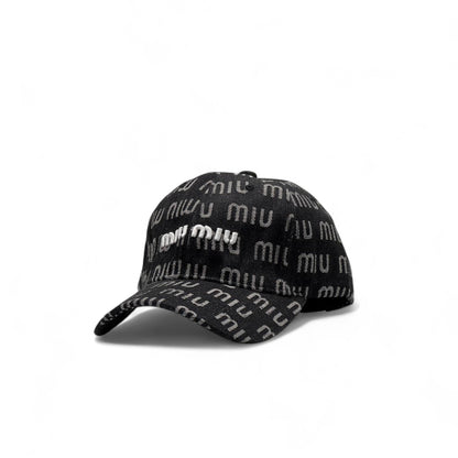 Miu Miu Black Monogram Cap – Bold Logo Streetwear 🧢🔥