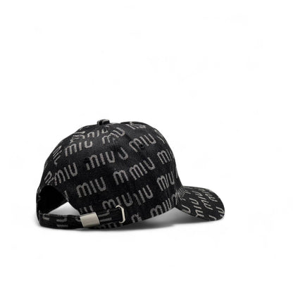 Miu Miu Black Monogram Cap – Bold Logo Streetwear 🧢🔥