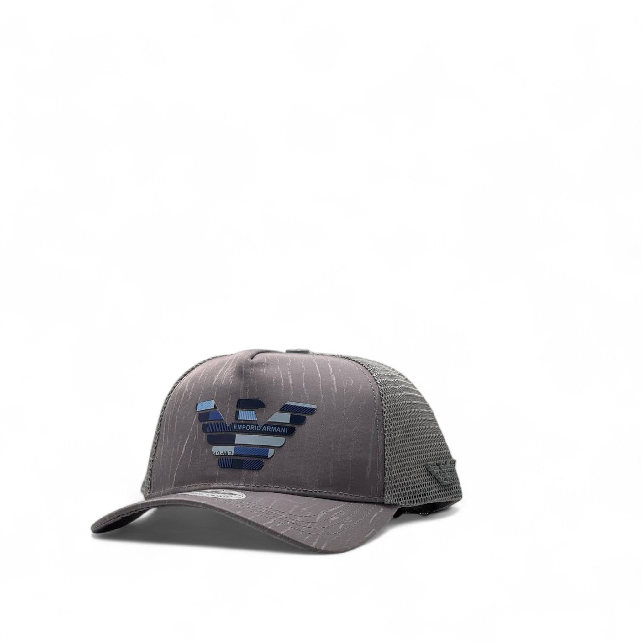 Emporio Armani Striped Logo Cap 🦅 – Gray Mesh Street Style