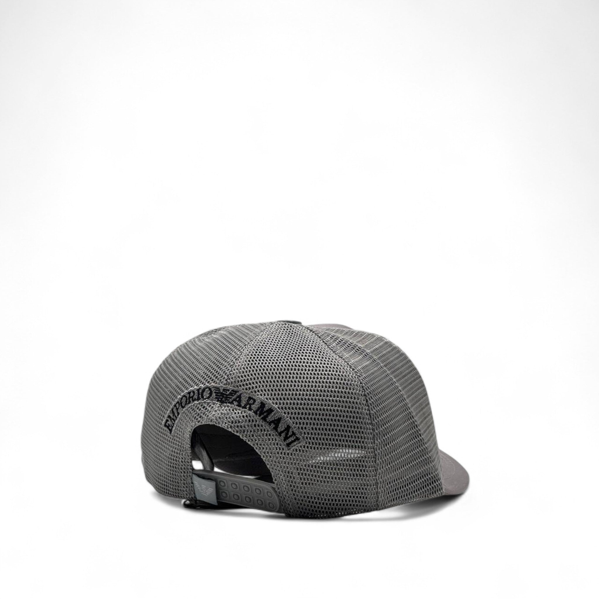 Emporio Armani Striped Logo Cap 🦅 – Gray Mesh Street Style