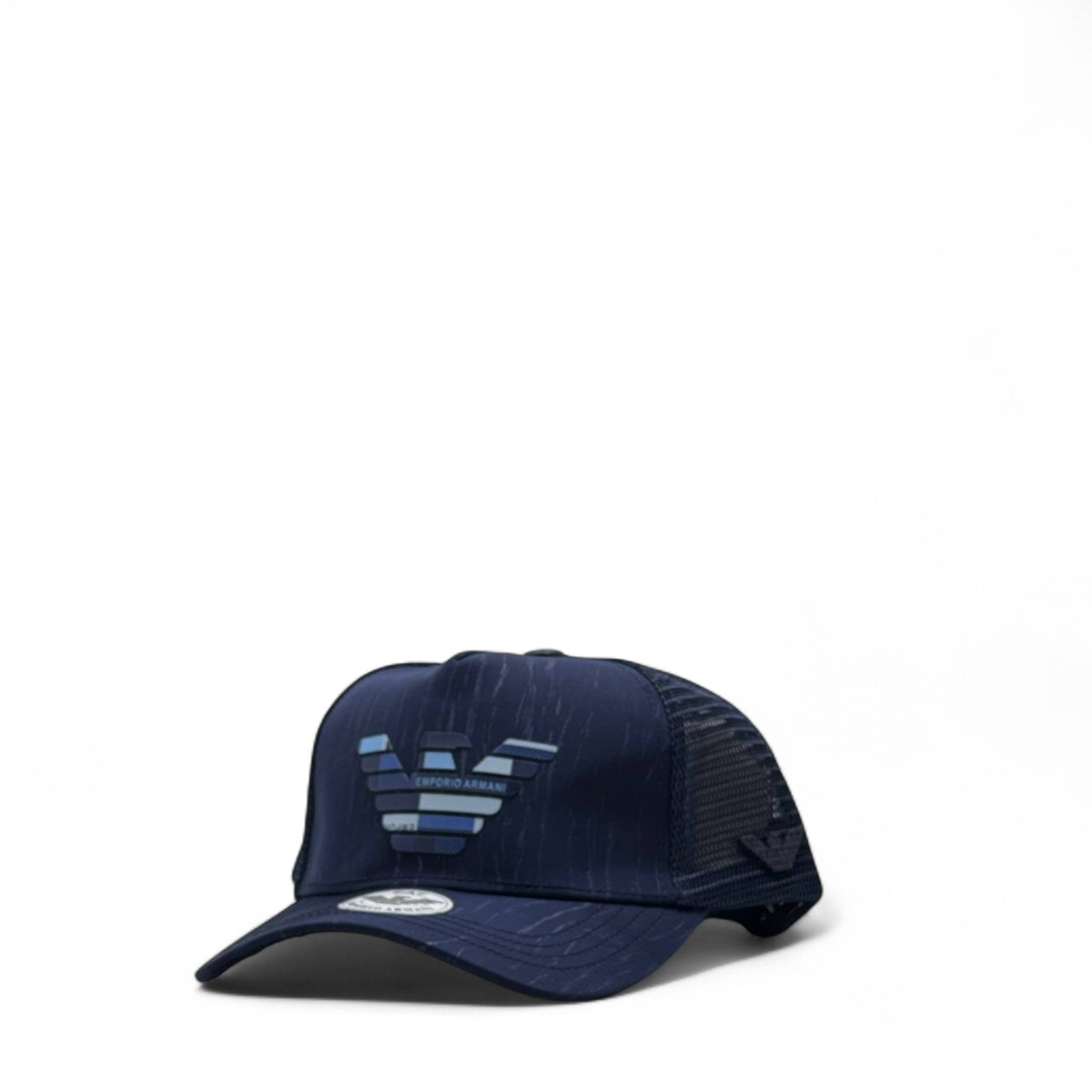 Emporio Armani Navy Blue Eagle Cap 🦅 – Luxury Mesh Trucker Style