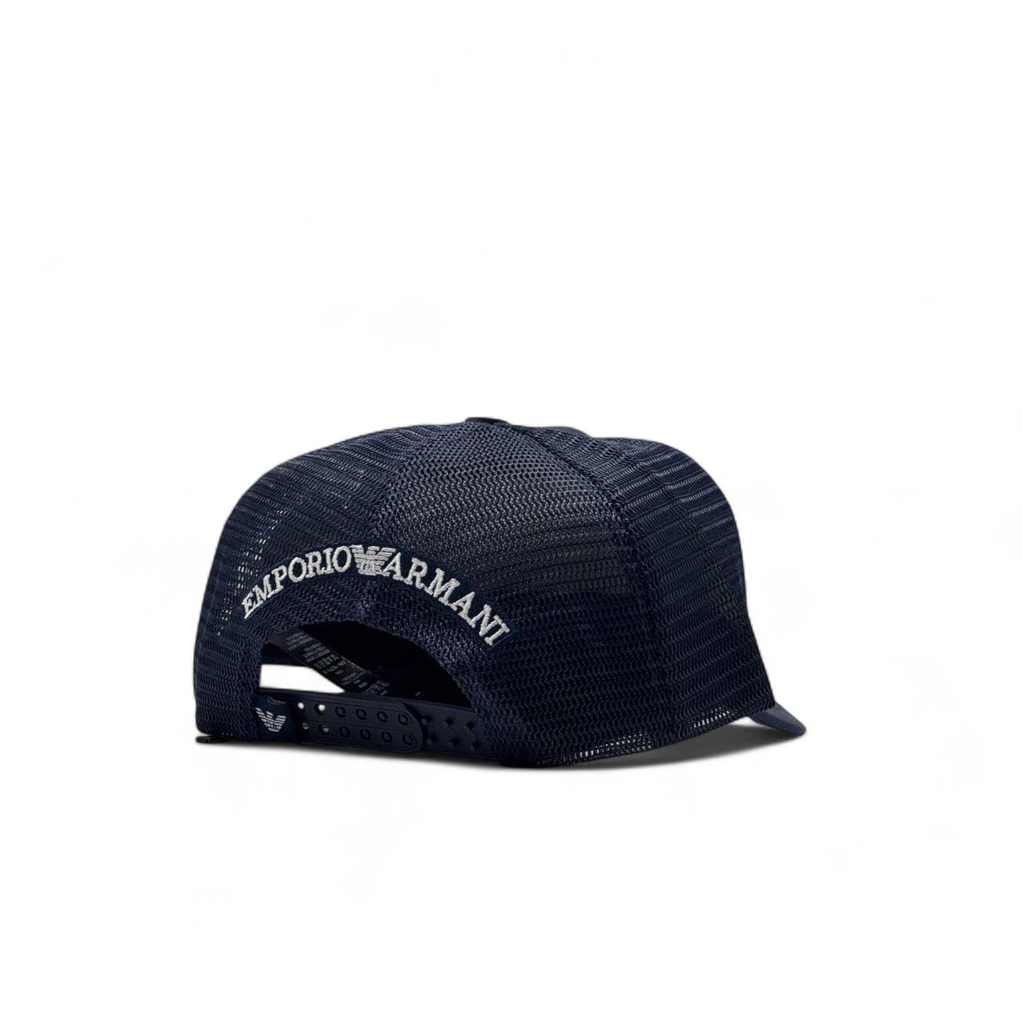 Emporio Armani Navy Blue Eagle Cap 🦅 – Luxury Mesh Trucker Style
