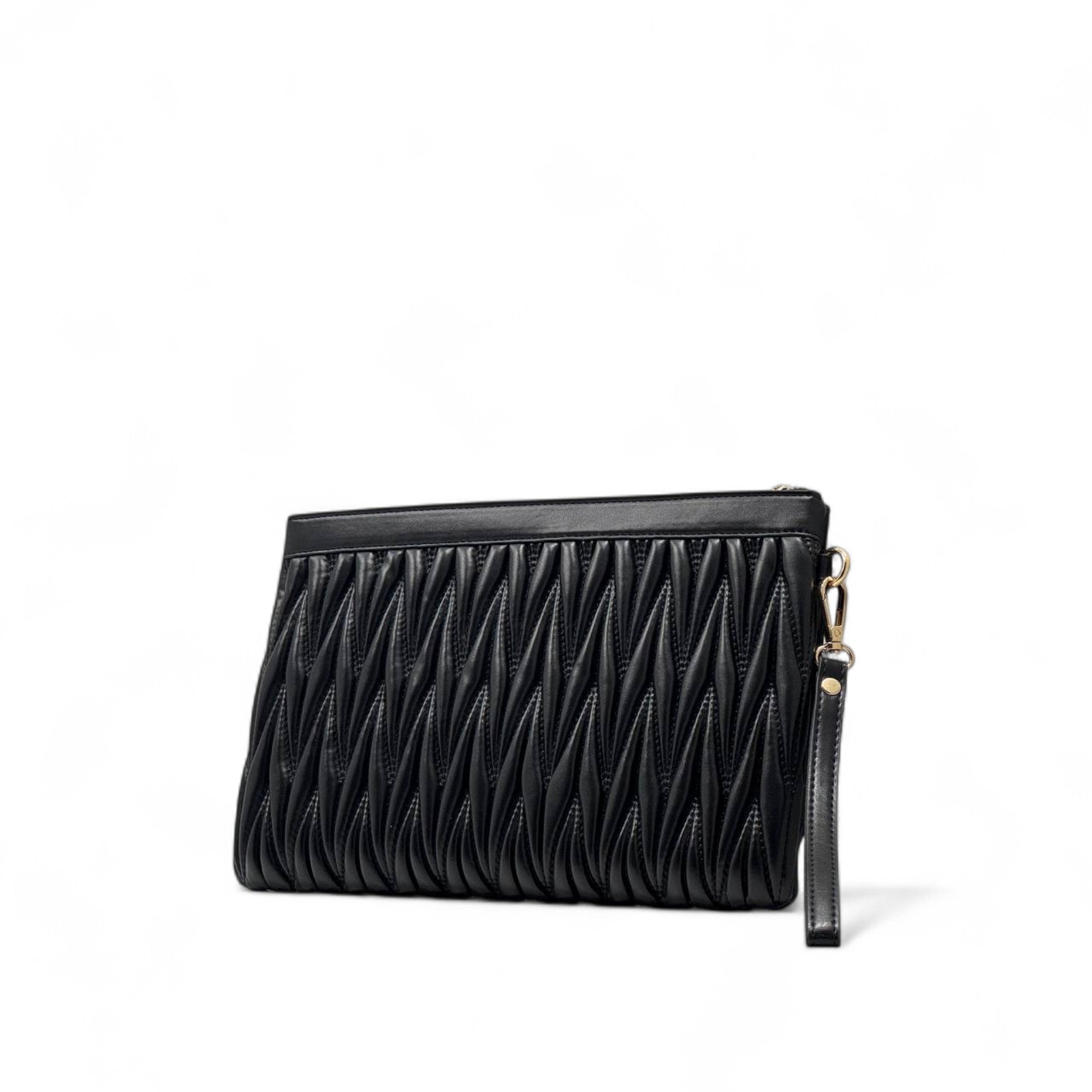 Miu Miu Black Matelassé Clutch ✨ – Elegant Wristlet Luxury