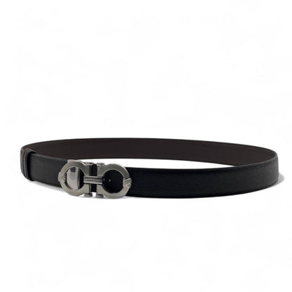 Salvatore Ferragamo Gancini Black Belt – Luxury Leather 120cm 🖤
