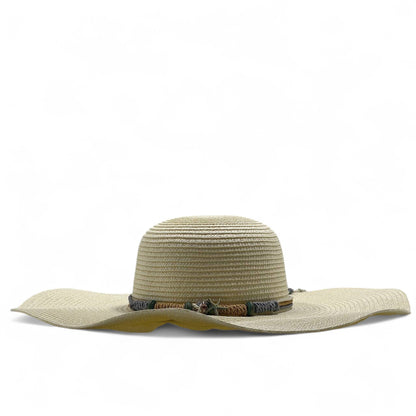 Boho-Chic Wide Brim Straw Hat 🌾 with Braided Rope Band