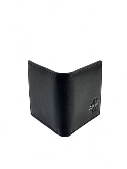 Calvin Klein-Inspired Black Metal Logo Wallet – Bold Simplicity, Timeless Elegance 🖤✨
