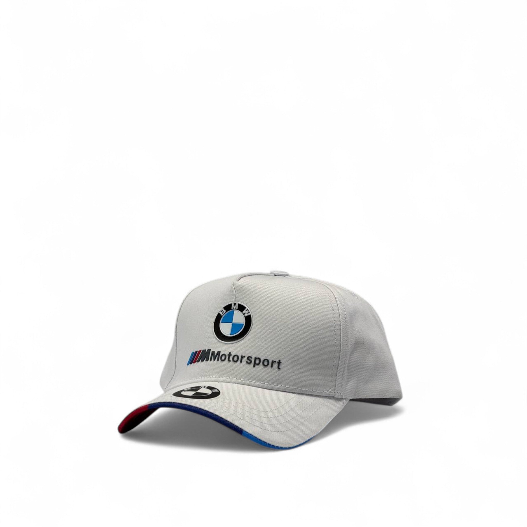 BMW M Motorsport Cap – Grey Edition with Embroidered Logo ⚪🏁🔵