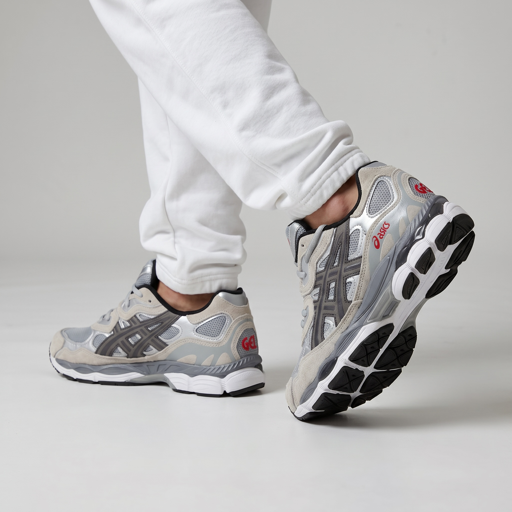 ⚡👟 ASICS GEL-NYC Silver Grey Retro Running Sneakers – Premium Y2K Streetwear Shoes 🔥🩶