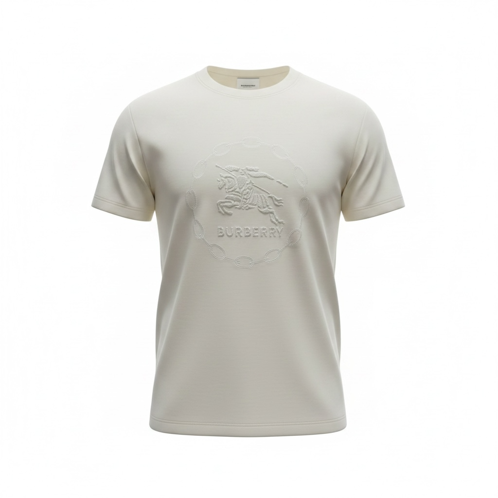 Burberry Beige Embossed Logo T-Shirt 🤎✨ Quiet Luxury Edition