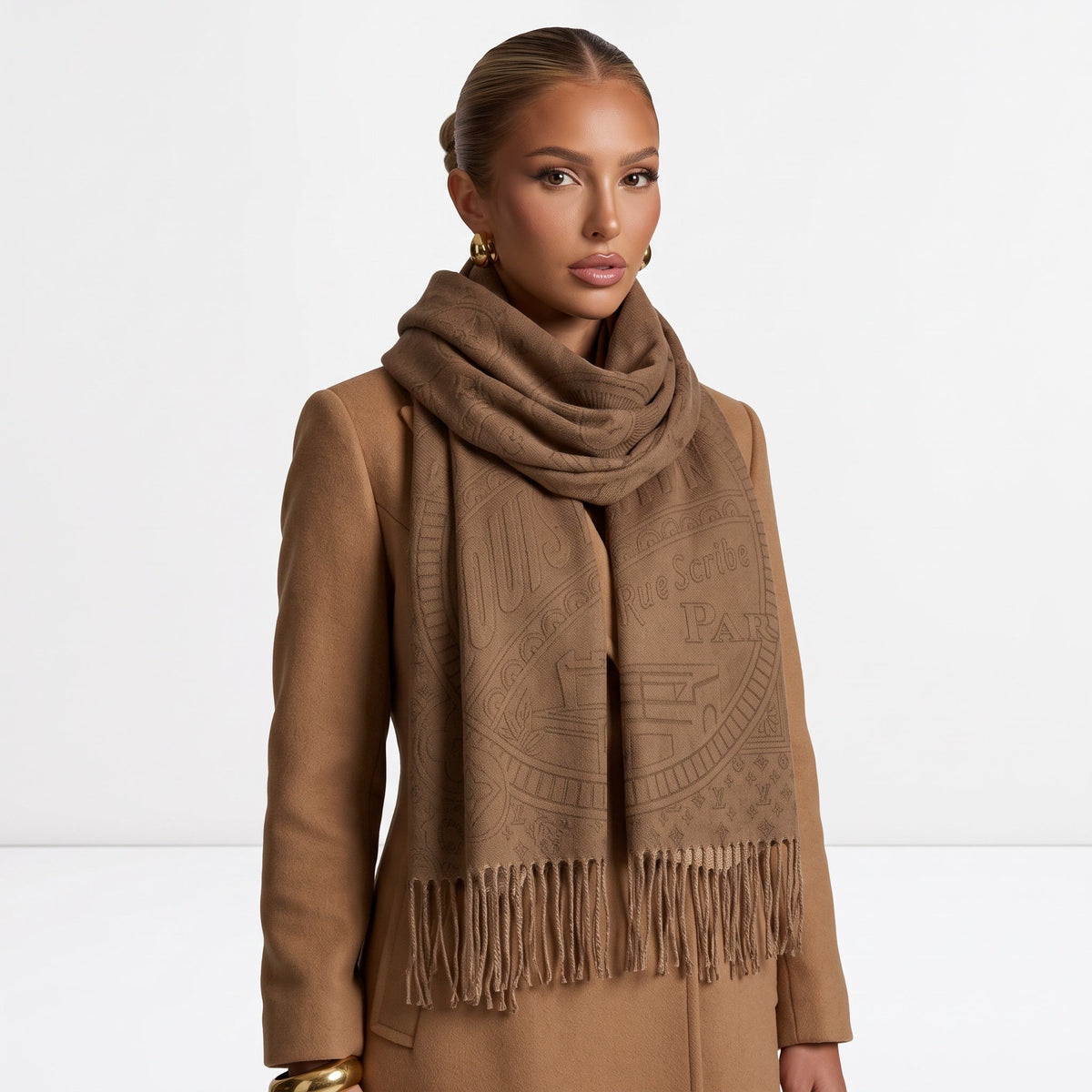 Louis Vuitton Monogram Shawl Scarf — Brown