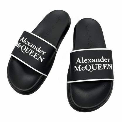 Alexander McQueen Black & White Logo Slides 🖤🤍🔥 | Iconic Luxury Summer Essential 👑
