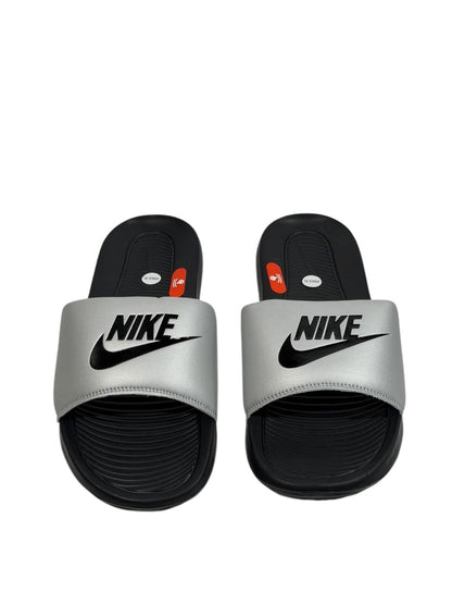 NIKE Comfort Slides – Grey & Black Edition 🖤⚡