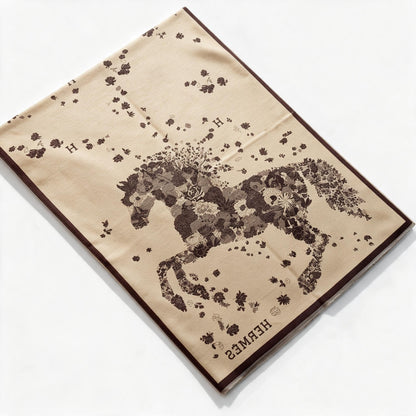 Hermès Floral Jacquard Shawl — Brown