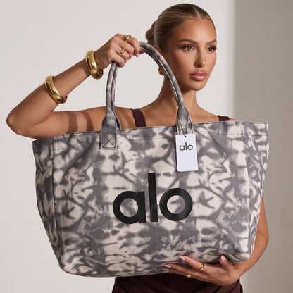 Alo Oversized Logo Tote – Grey Marble 👜🖤