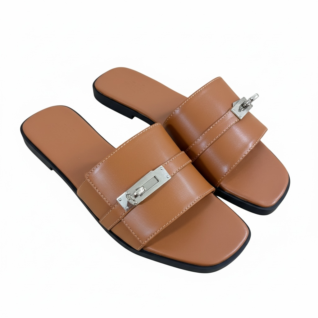 HERMÈS Inspired Oran Lock Sandals 🤎🔐 | Luxe Minimal Edition