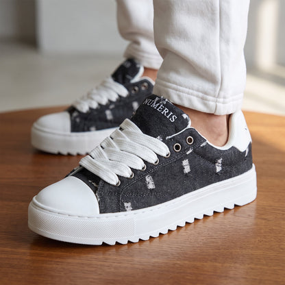 Numeris Platform Sneaker – Distressed Black ✨👟