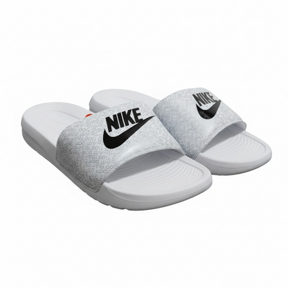 Nike White Logo Print Slides 🤍🖤 | Clean Sport Summer Essential 👟🔥
