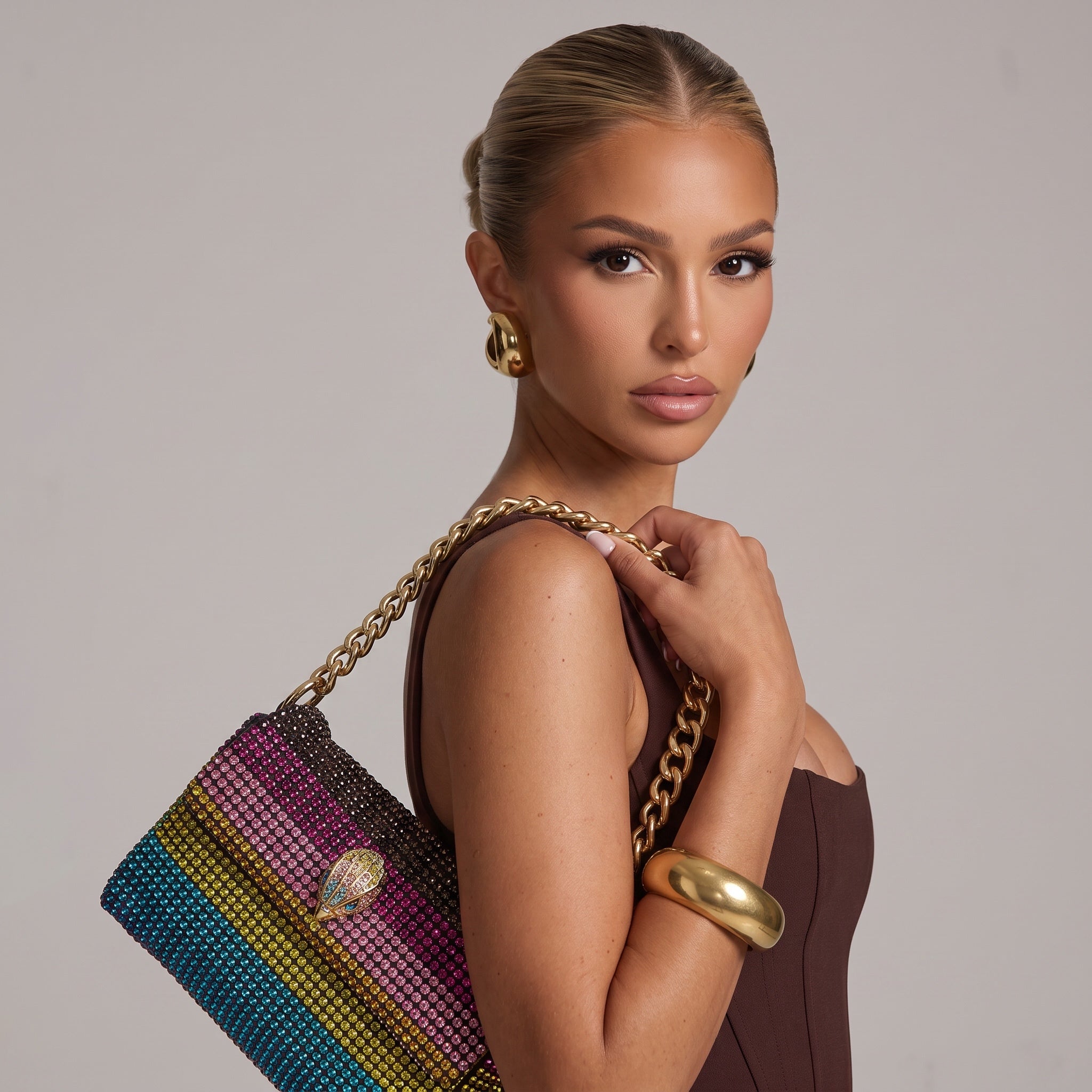 Kurt geiger  Rainbow Crystal Shoulder Bag – Multicolor 🌈✨