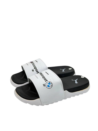 PUMA BMW M Motorsport Slide Sandals – White & Black Edition ⚪⚫🏁
