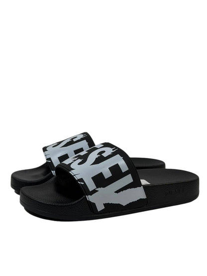 DIESEL Slides – Black & White Logo Edition ⚫⚪