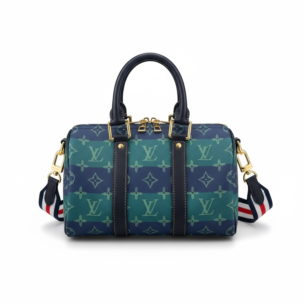 👜✨ Louis Vuitton Monogram Striped Boston Bag ✨👜