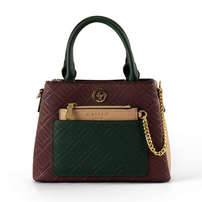 Emily Loran Colorblock Structured Handbag 👜✨💚