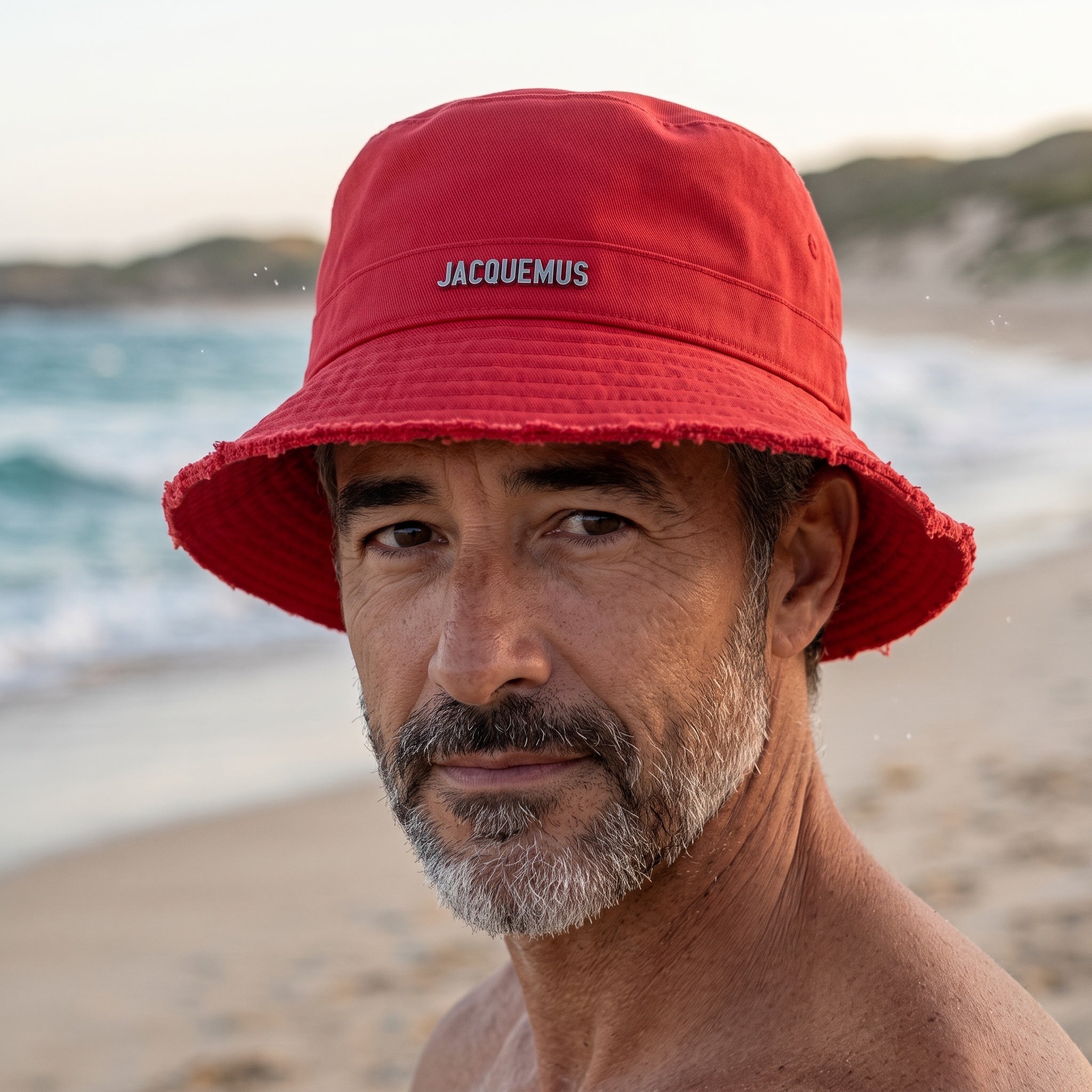 Jacquemus Bucket Hat – Red Frayed Edge 🌊