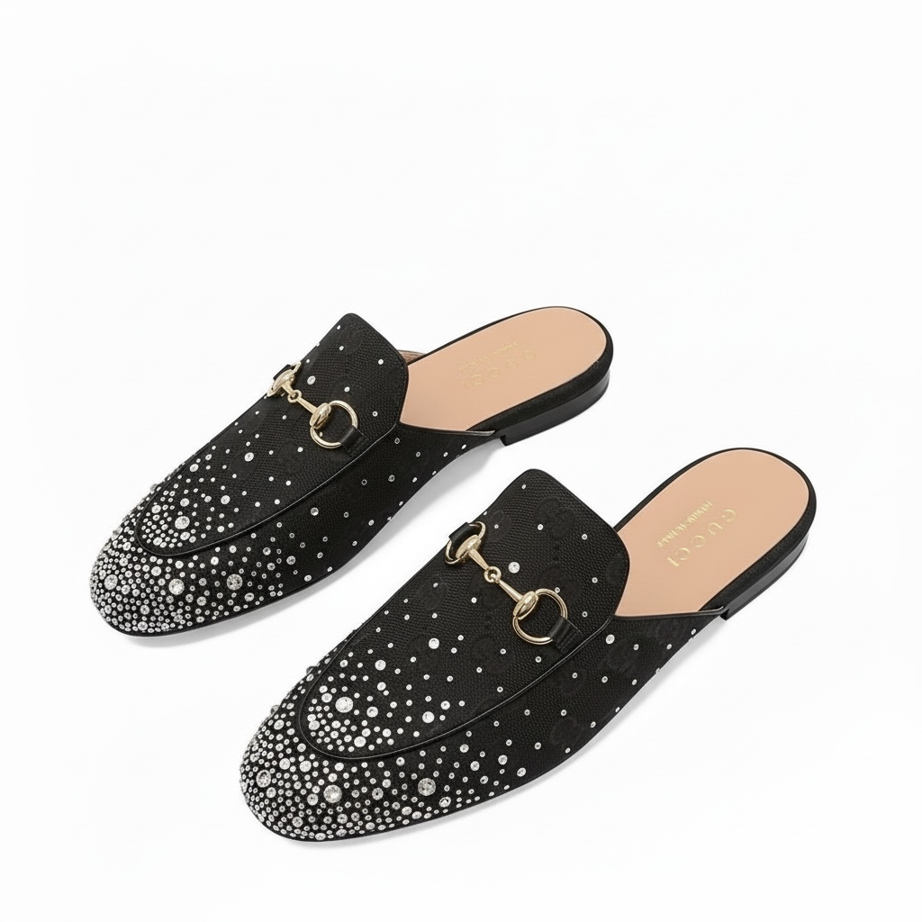 GUCCI Crystal Horsebit Mules 🖤✨ | Glam Statement Luxury