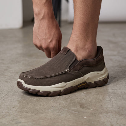 Skechers Slip-On – Brown Canvas Chunky Sole 🟫👟
