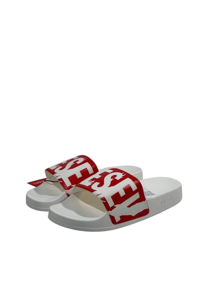 DIESEL Slides – Red Logo Statement Edition 🔴⚪
