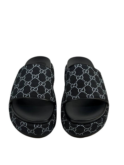 GUCCI GG Canvas Slide Sandals – Black Monogram Edition 🖤🌀