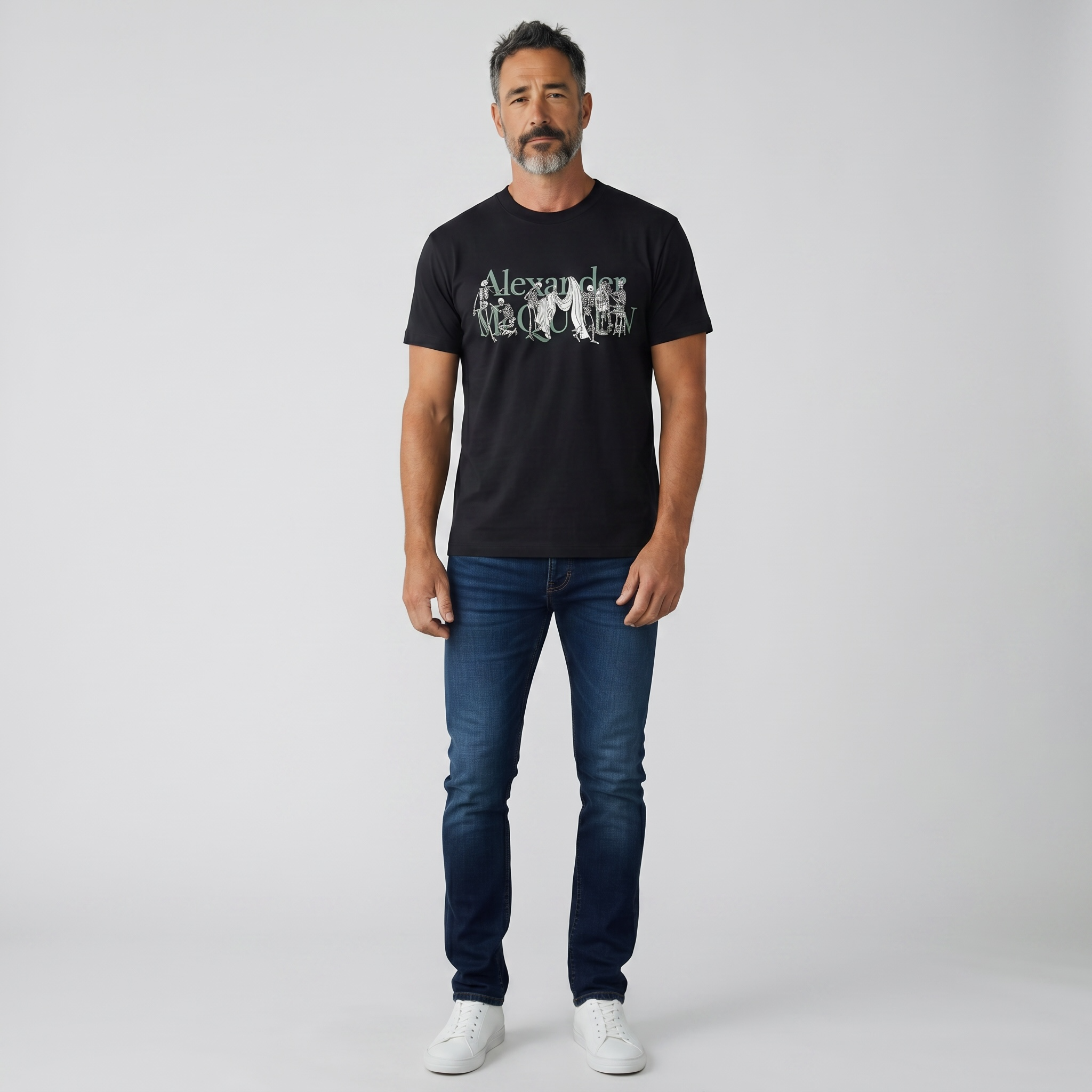 Alexander McQueen Graphic Logo T-Shirt – Black Edition 🖤🎨 | Luxury Streetwear Essential