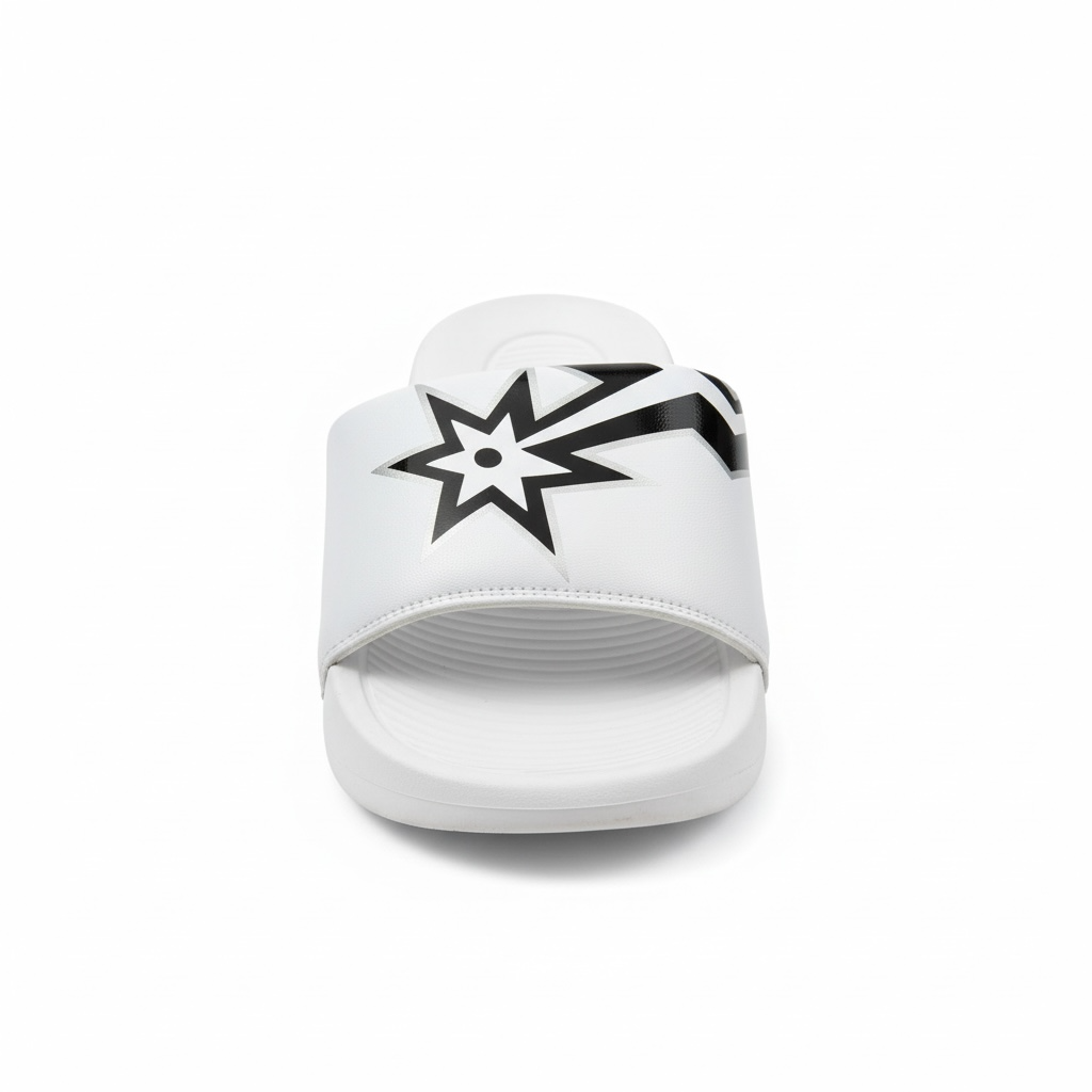 Nike White Graphic Slides 🤍⚡ | Bold Street Sport Summer Essential 👟🔥