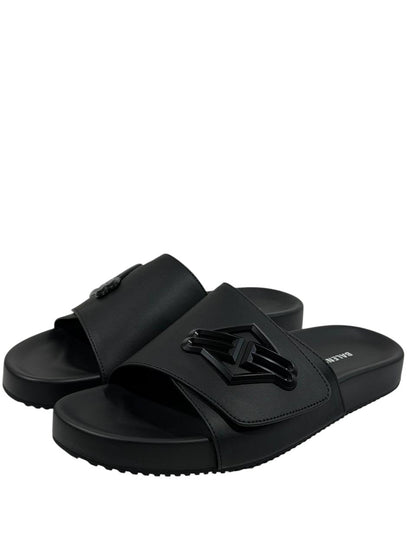 Balenciaga BB Logo Slide Sandals – All Black Edition 🖤🔥
