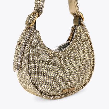 Kurt Geiger Hobo Bag – Gold Crystal Shimmer ✨👜