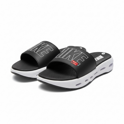 Nike Air Cushion Slides Black & White ⚫🤍 | Elevated Comfort Edition 👟🔥