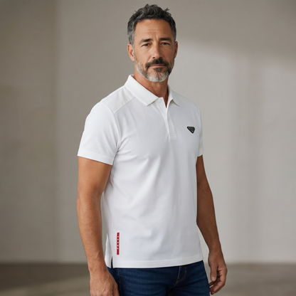 Prada Textured Performance Polo – White Edition 🤍