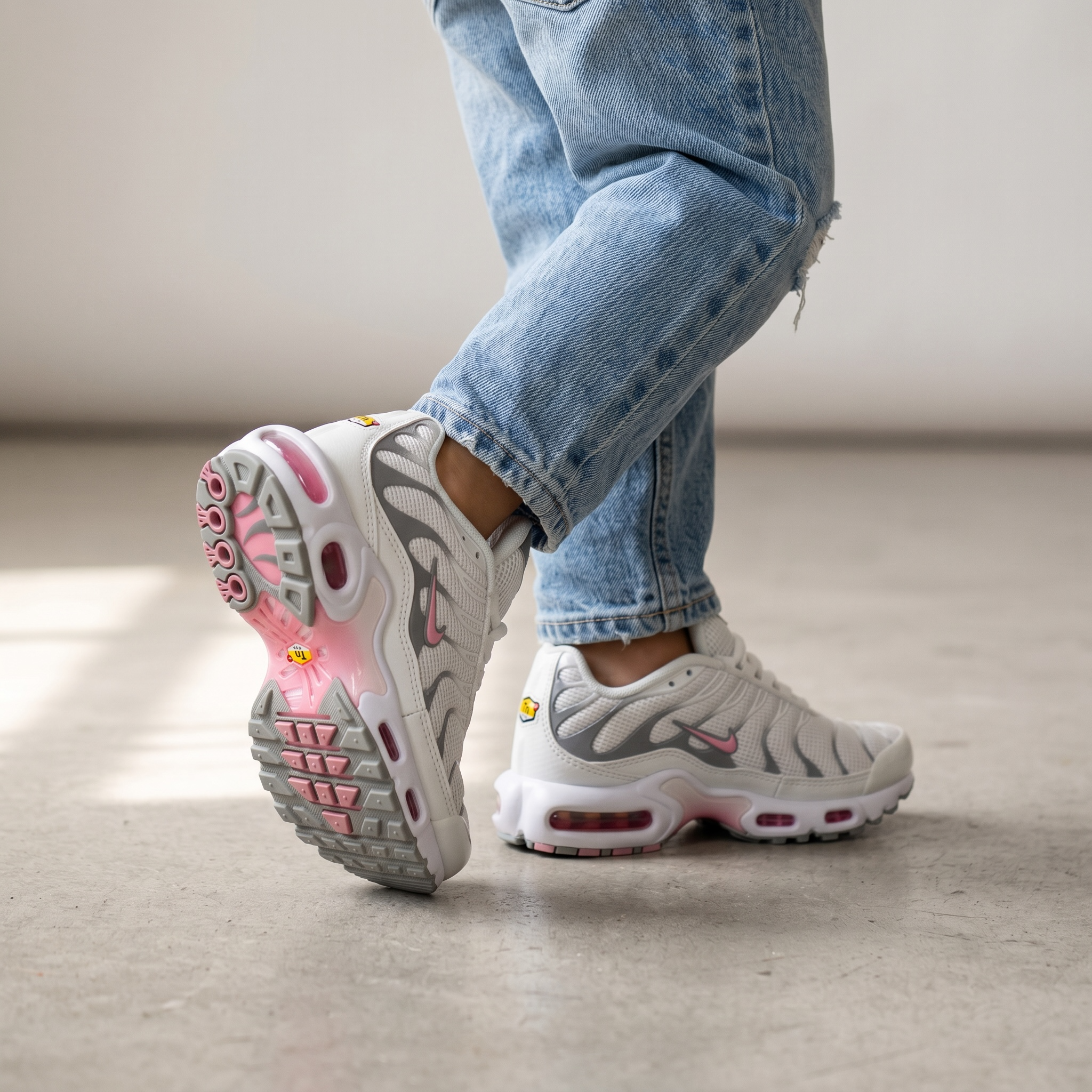 Nike Kids Air Cushion Sneakers – Pink & Grey Sport Shoes 👟💗