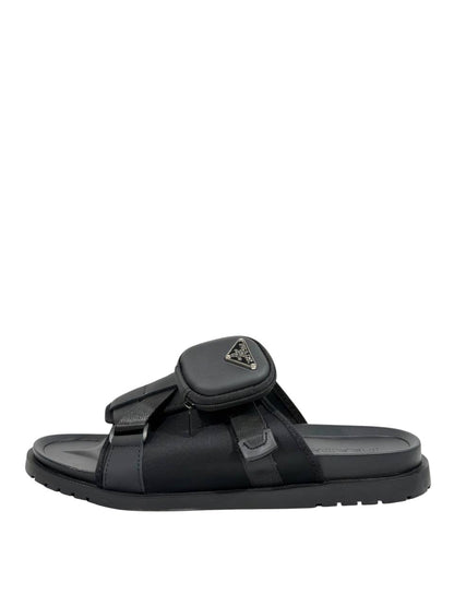 Prada Tactical Pocket Slides – Black Utility Luxury 🖤⚡