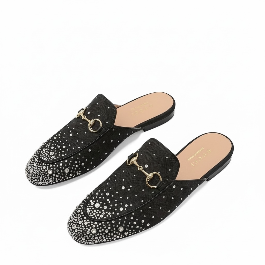 GUCCI Crystal Horsebit Mules 🖤✨ | Glam Statement Luxury