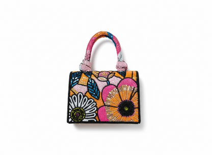 Luxury Multicolor Crystal Mini Handbag 🌈✨ | Bold Art Edition