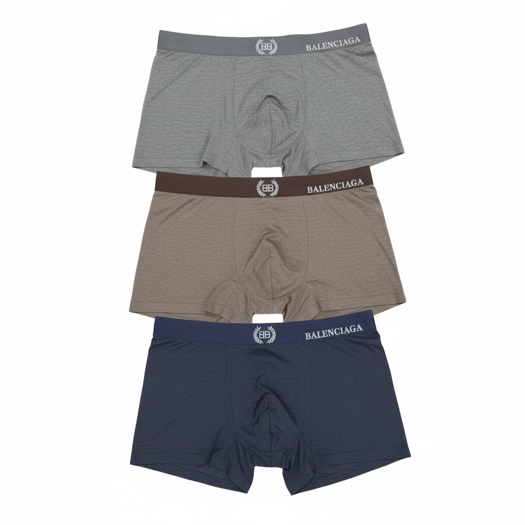 Balenciaga Premium Cotton Boxer Set – 3-Pack Essentials 🩲✨