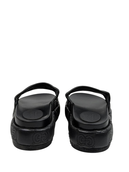 GUCCI GG Embossed Slide Sandals – Black Edition 🖤✨