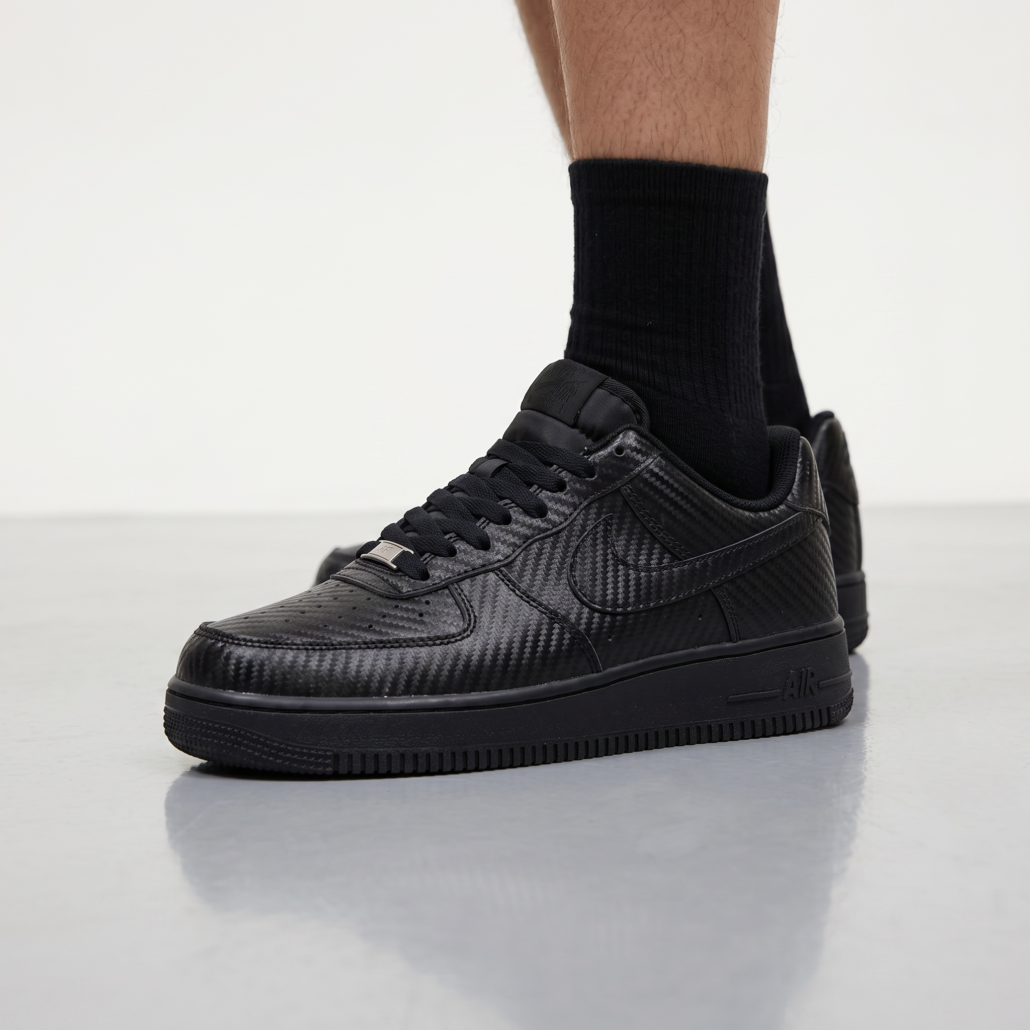 🖤🔥 Nike Air Force 1 Low Carbon Fiber Triple Black Sneakers – Luxury Streetwear Classic Shoes 👟⚡