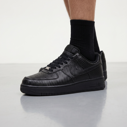 🖤🔥 Nike Air Force 1 Low Carbon Fiber Triple Black Sneakers – Luxury Streetwear Classic Shoes 👟⚡
