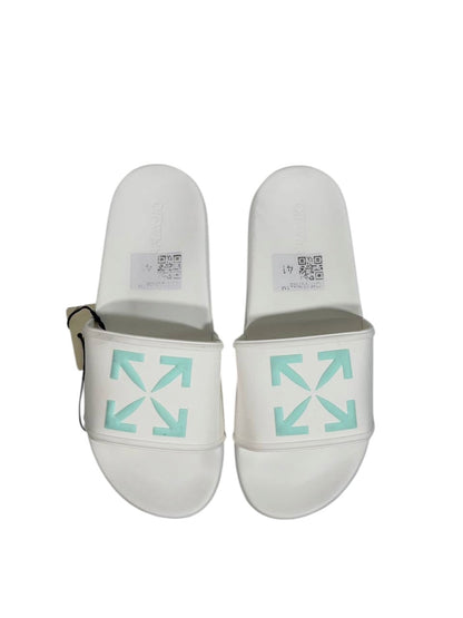 OFF-WHITE Slides – White Mint Arrow Edition 🤍💚
