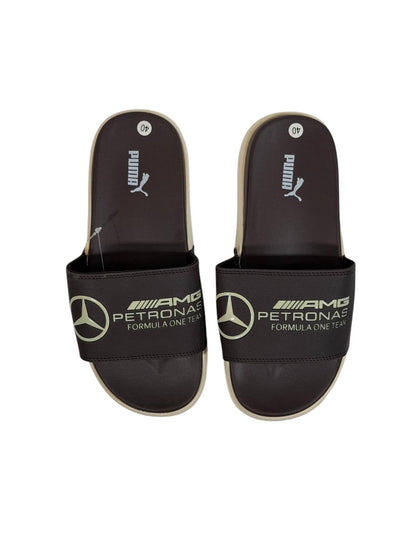 PUMA x AMG PETRONAS Slide Sandals – Brown Edition 🤎🏁