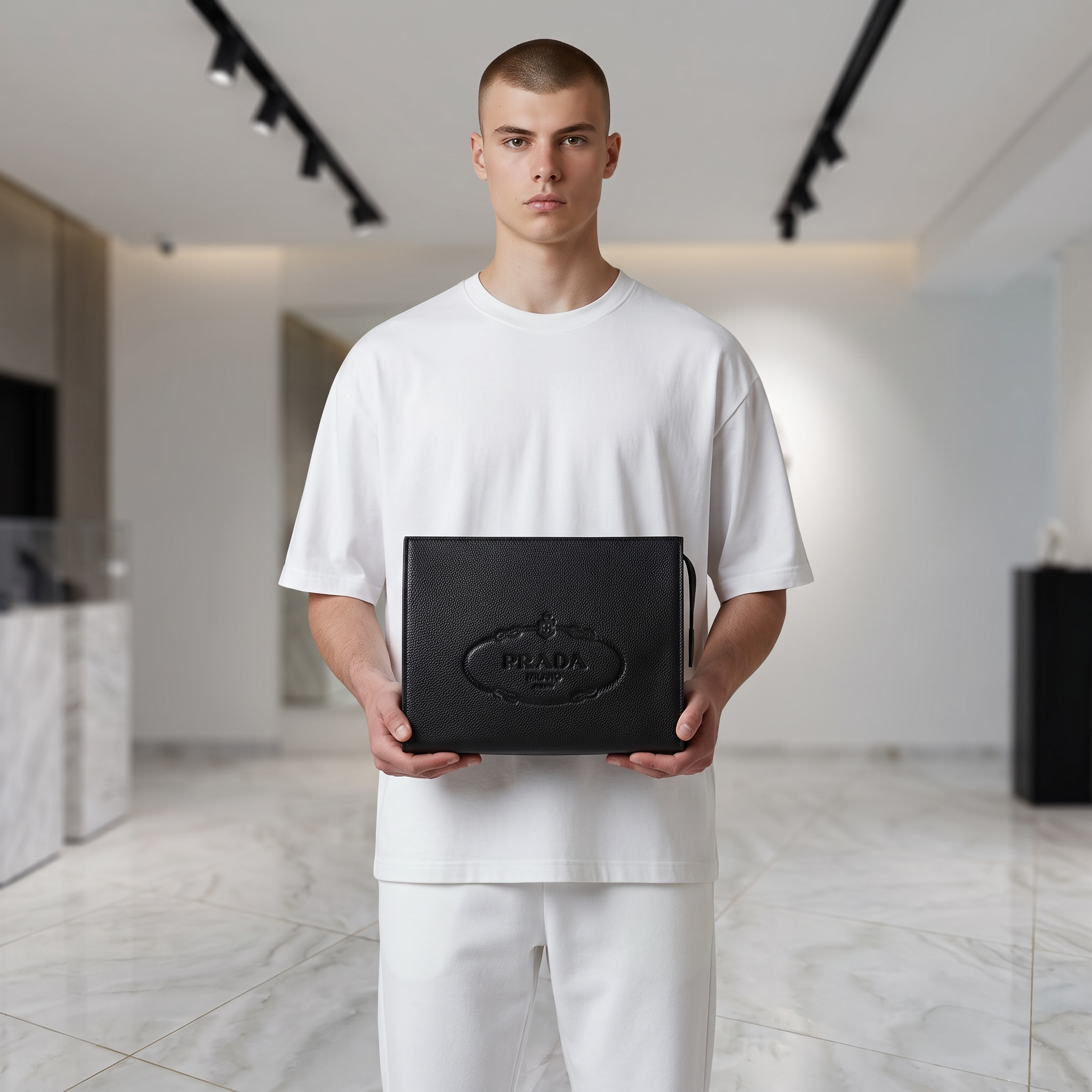 Prada Black Saffiano Leather Clutch 🖤 | Luxury Designer Pouch
